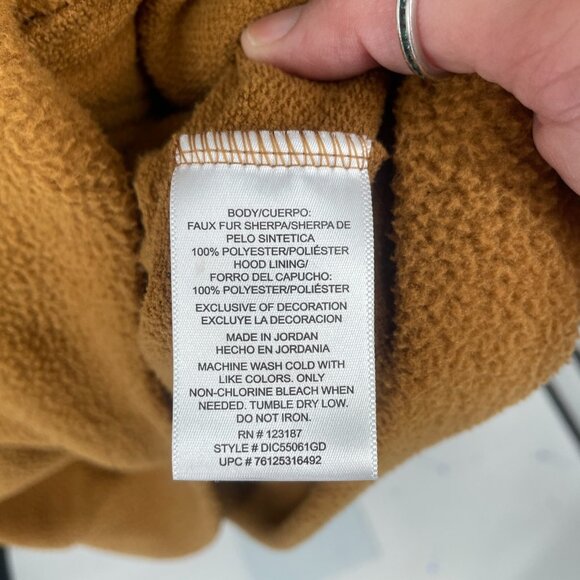 Dickies Hoodie Mens XL Tan Fleece Faux Fur Sherpa Teddy Pullover Sweatshirt Work - Picture 6 of 9